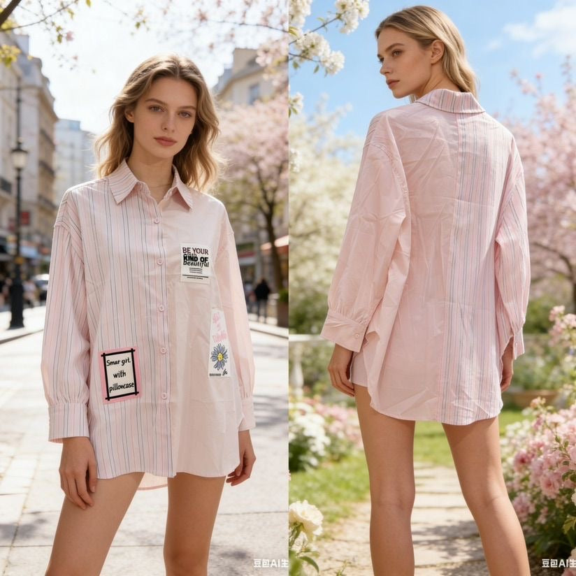 Oversized Bomullsskjorta One Size
