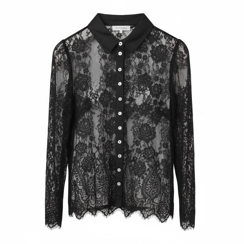 Paloma spetsblus svart | Continue