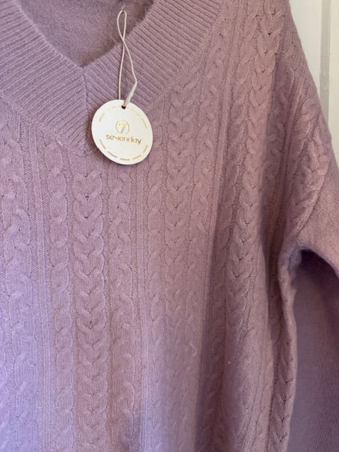 Cozy Knit V-Neck – Old rose