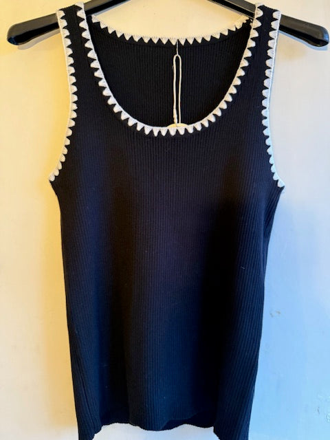 Riviera Knit Tank – Black & White