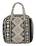 Ariel Shopper – Black &amp; White with Ethnic Woven Patterns
