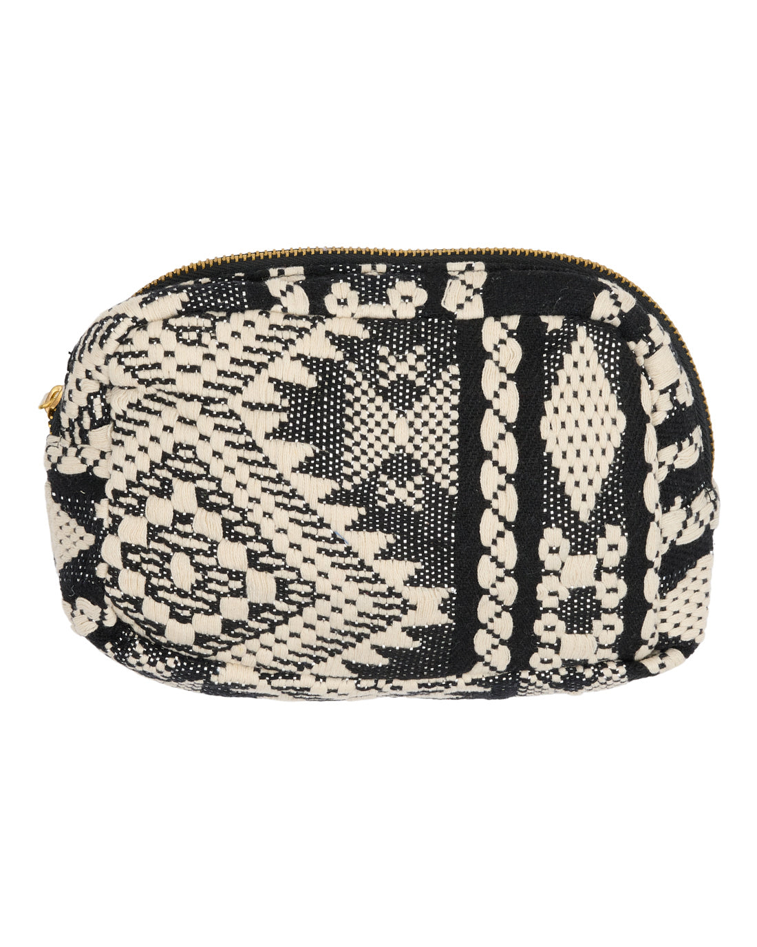 "Ariel" Necessär – Svart & Vit med Etniskt Mönster