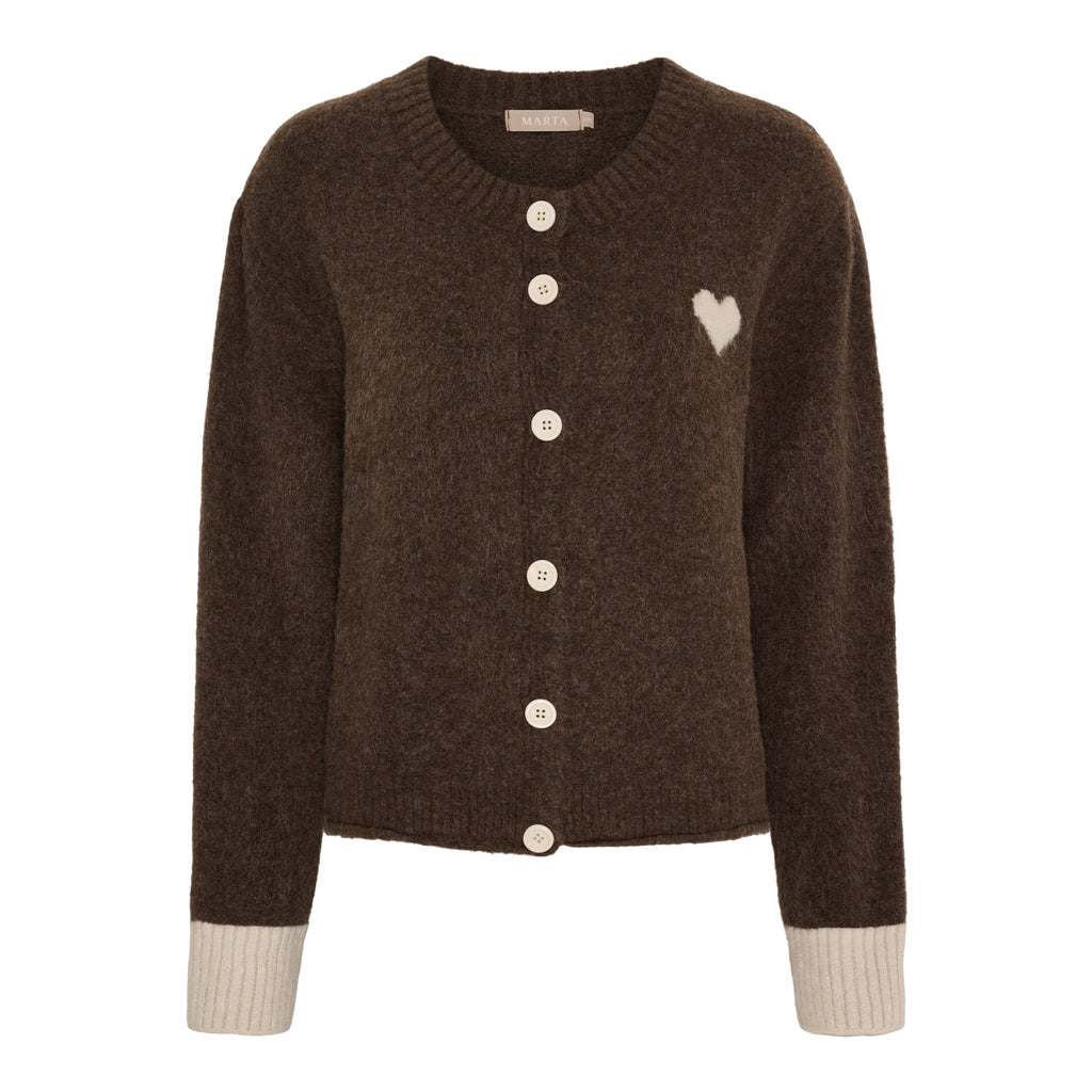 Stickad Cardigan Moro/Beige - Mjuk Kofta Marta du Chateau