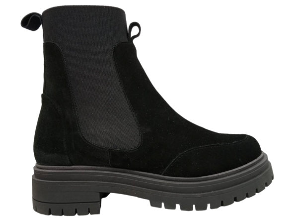 "Else" Chunky Chelsea Boot – Svart/ Brun Mocka