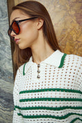 Leen Knit Talani Green Stripe
