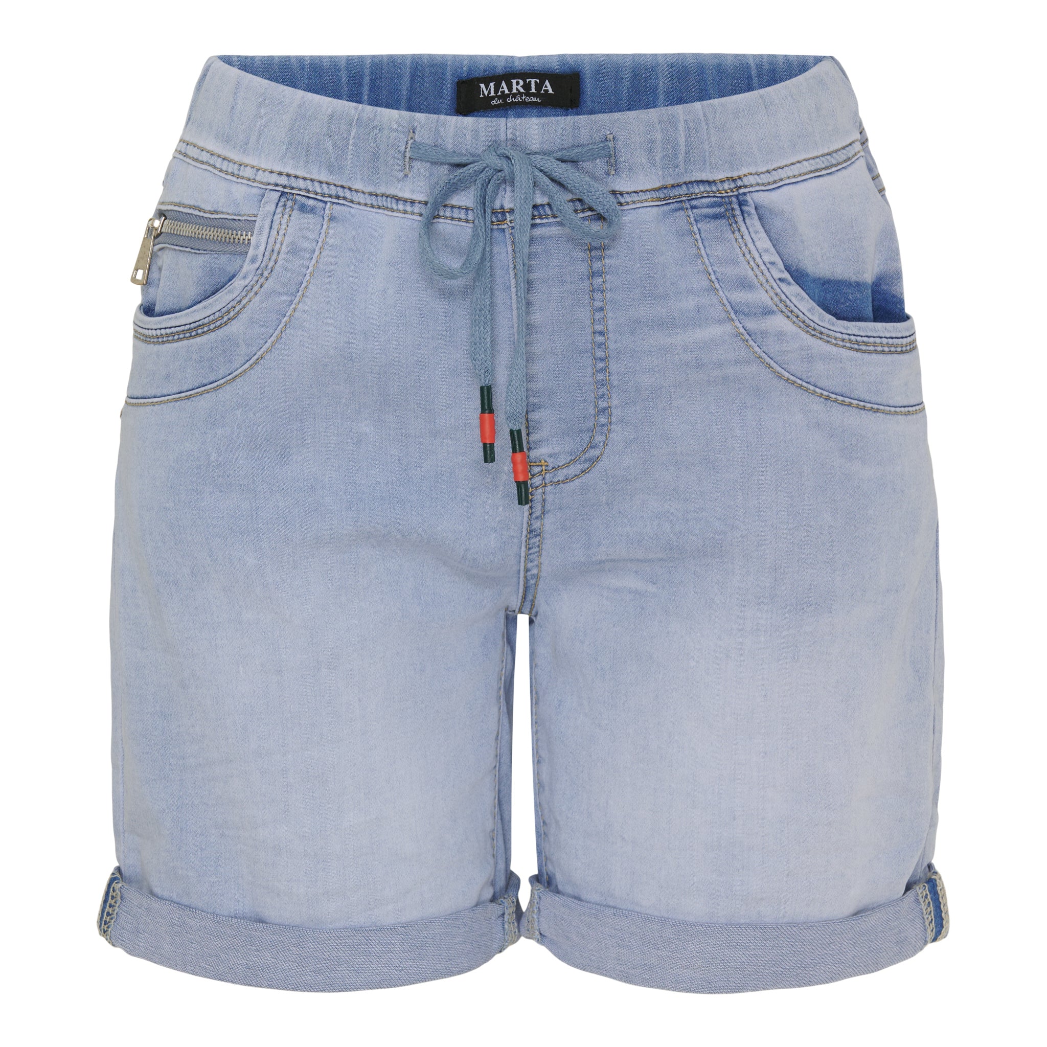 Rita Shorts | Ljusblå jeansshorts med snörning | Marta du Chateau