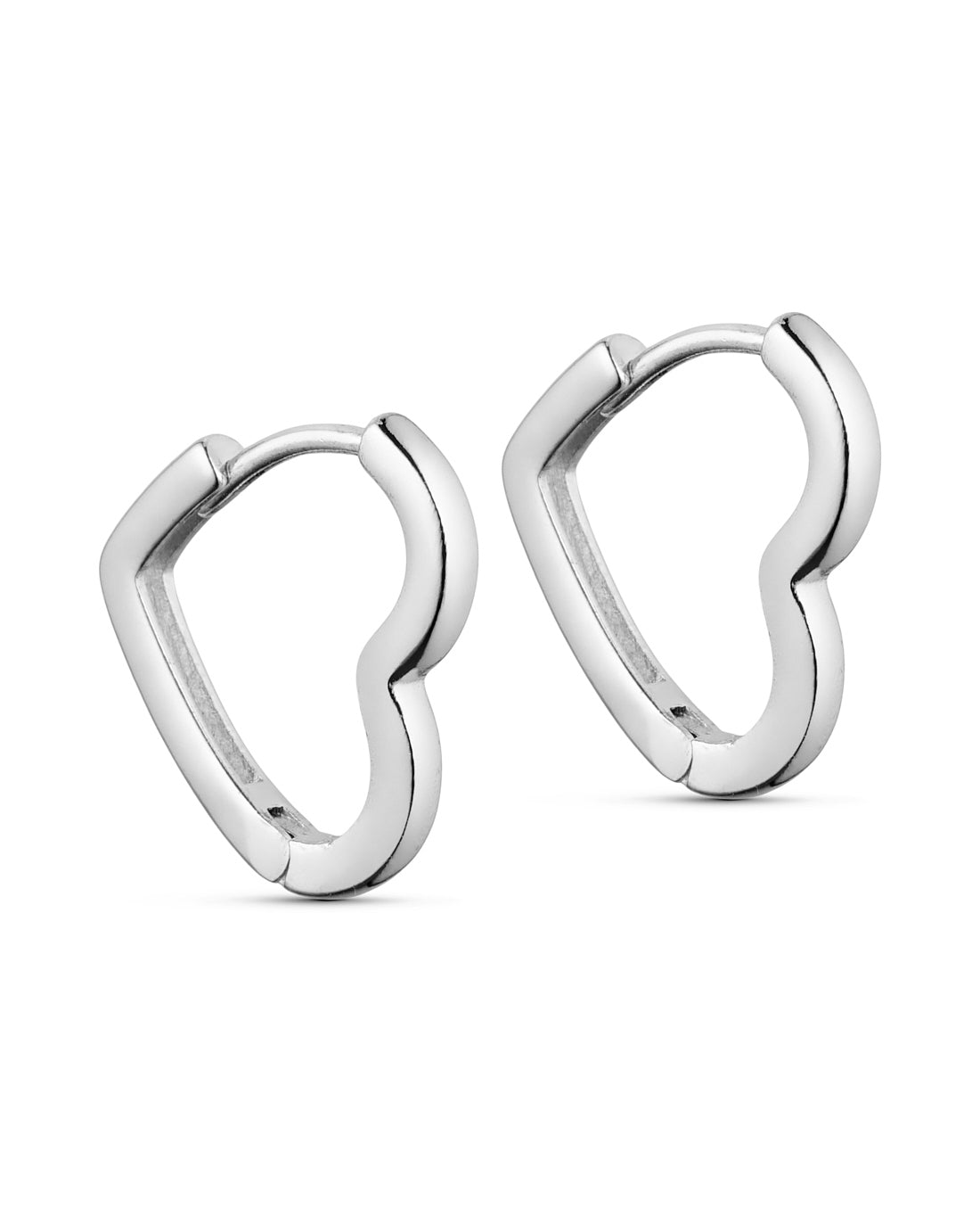 Heart hoop Earring - silver -hjärta