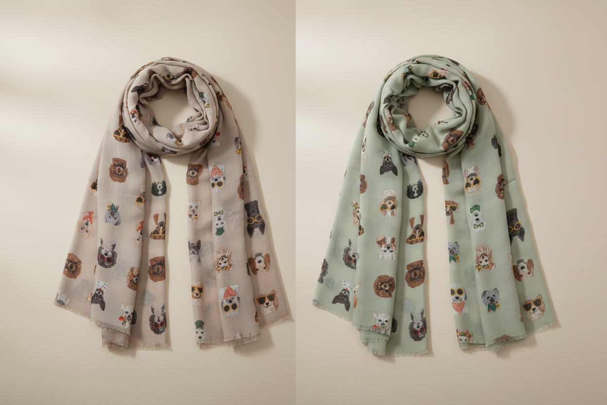 Båda sjalarna sida vid sida