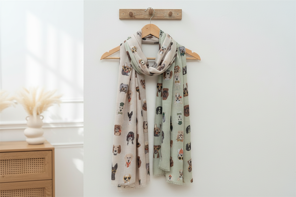 Båda sjalarna tillsammans - draperad styling