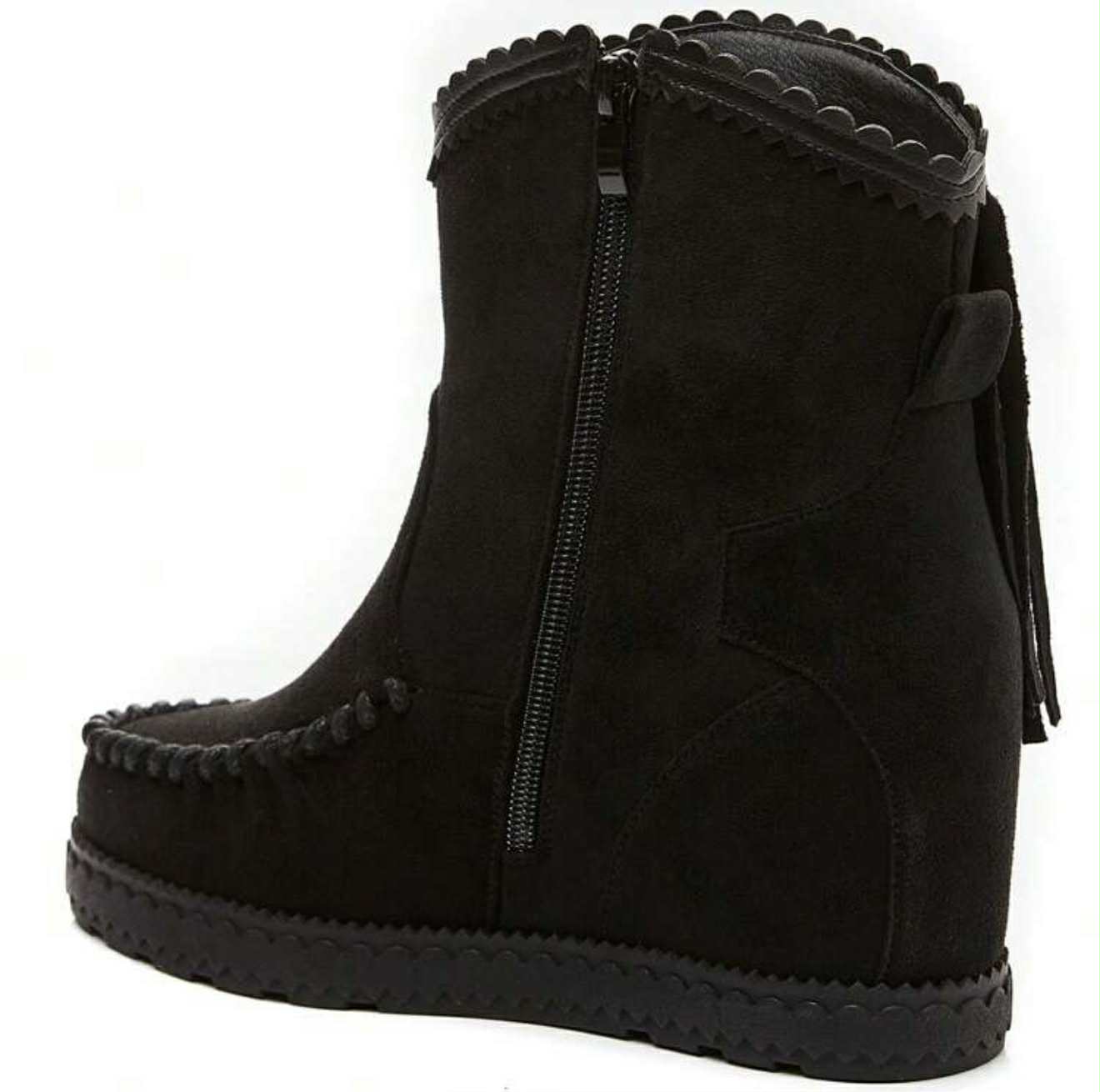 Fringe boots Black - Boho boots med fransar