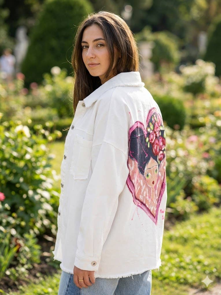 Begränsad Upplaga Denimjacka med Grafiskt mönster