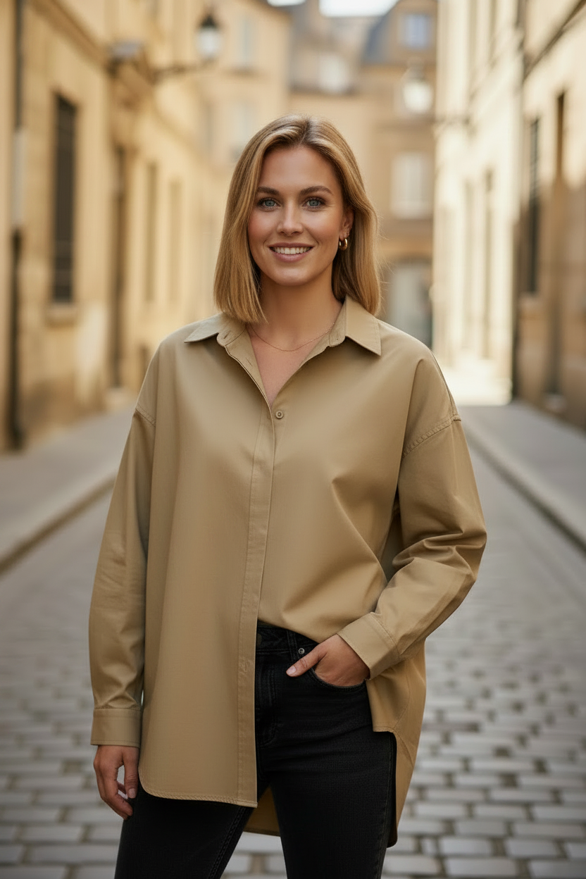 Beige dolda knappar – Modell 2