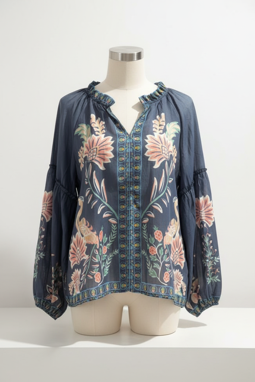 Blommig blus – produktbild