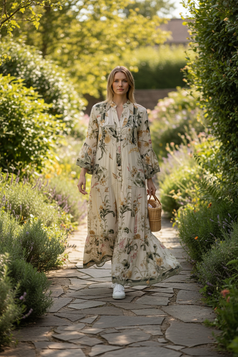 Botanical Maxi Dress Garden Path