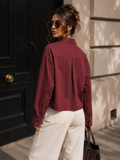 Bordeaux Crop Shirt – Kortskuren Skjorta