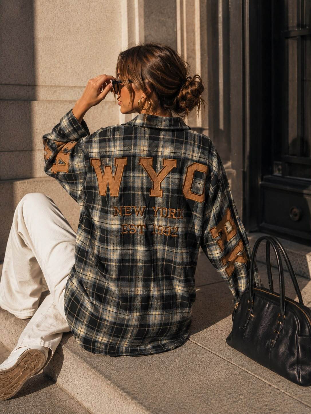 NYC Heritage Shirt – Rutig Oversize Skjorta