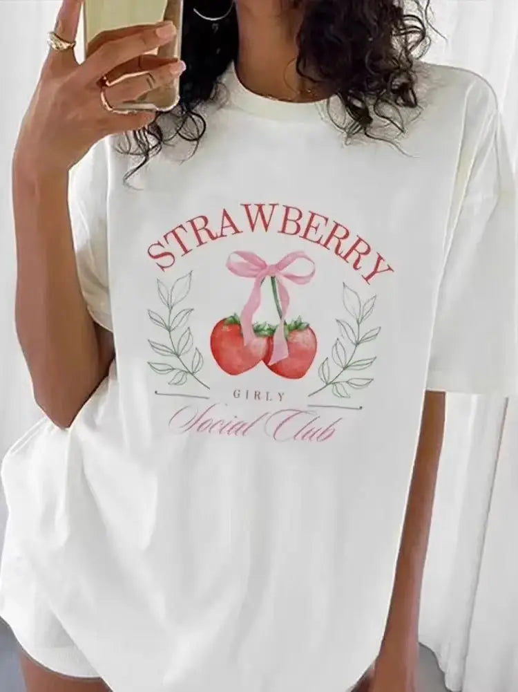Strawberry Social Club Tee – White
