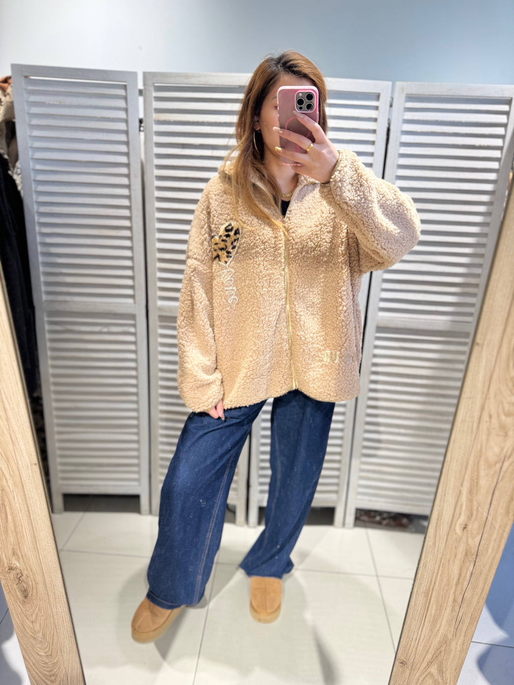 Mjuk och Bekväm teddy jacka: Beige