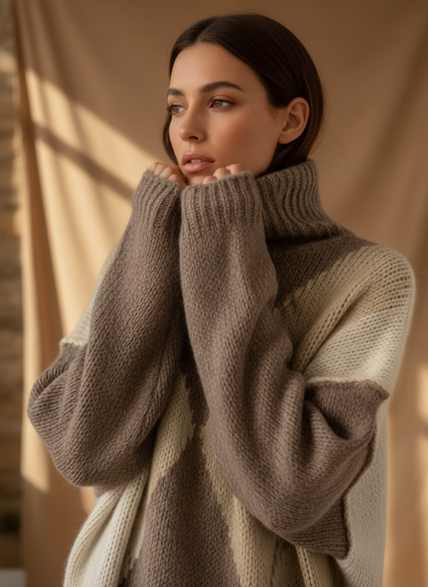 Detaljbild av mönster och krage