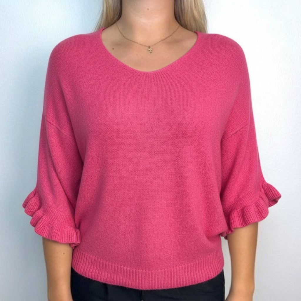 Detaljbild cerise tröja