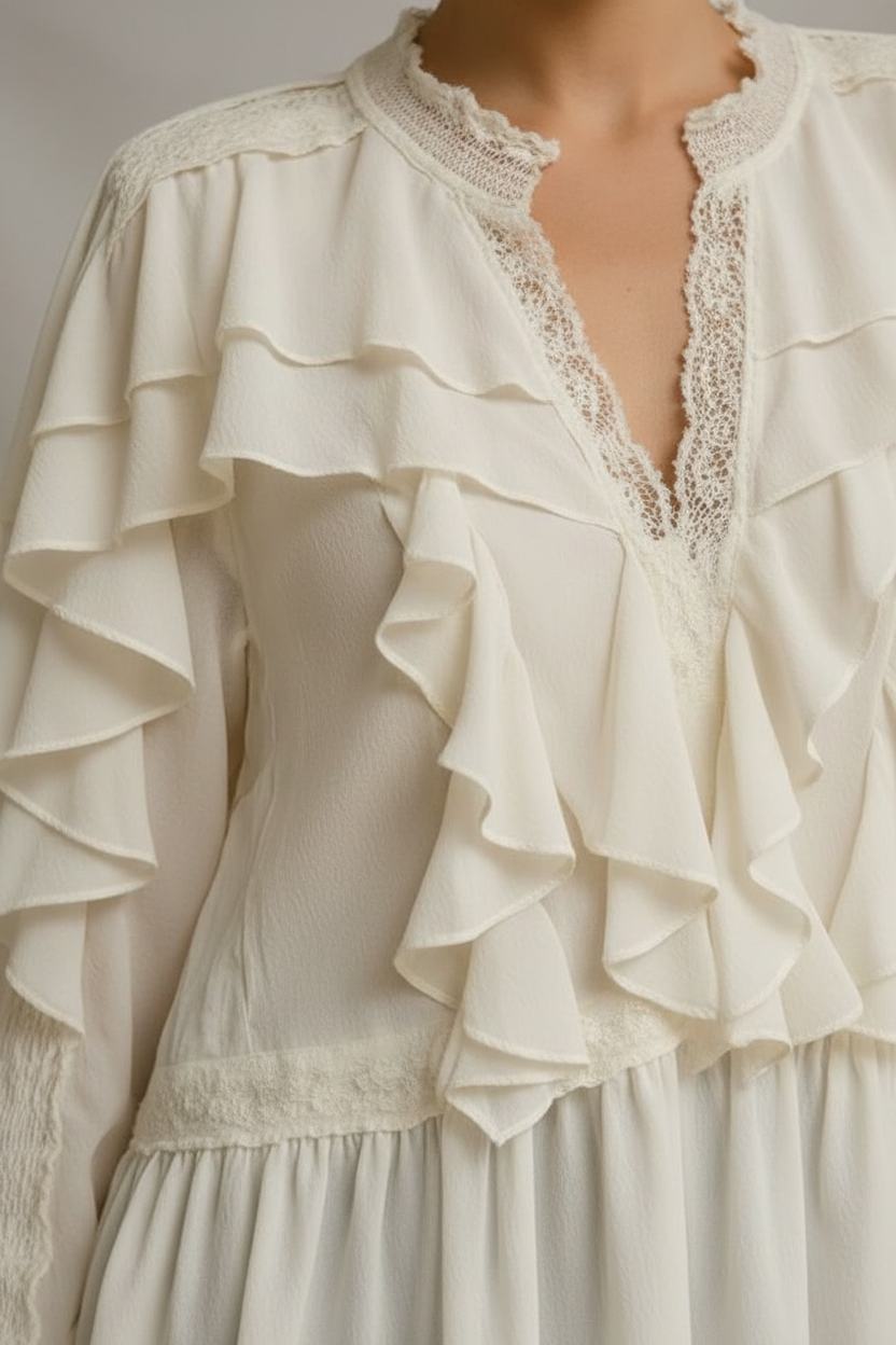 Detaljbild - Spets och volanger