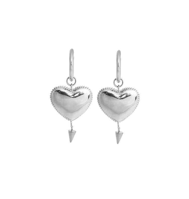 Devil heart earrings - steinless steel