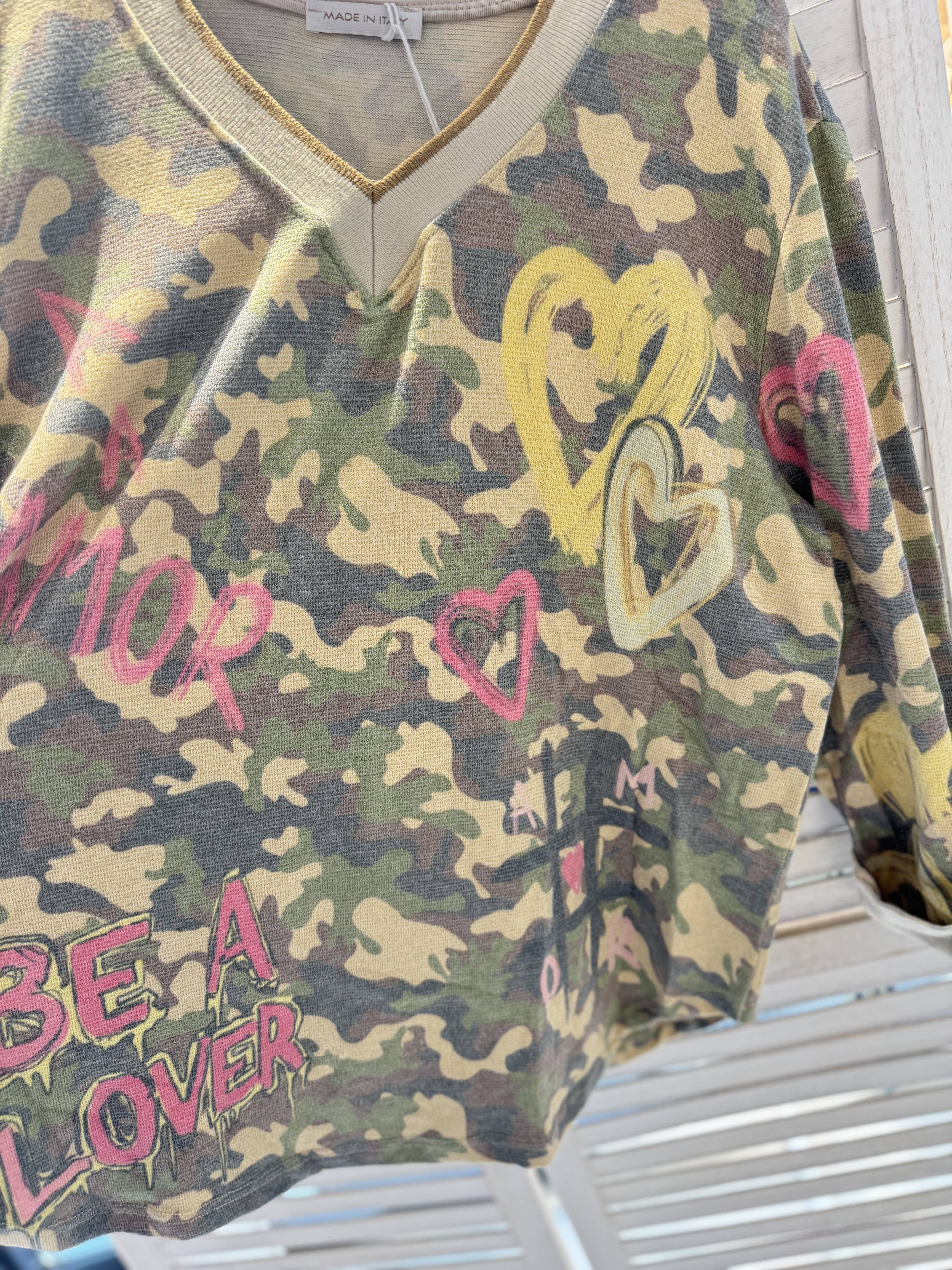 Överdimensionerad T-shirt med tryck Camo