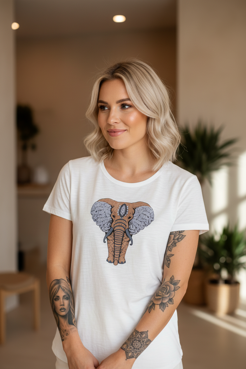 Elefant t-shirt blåmix lifestyle