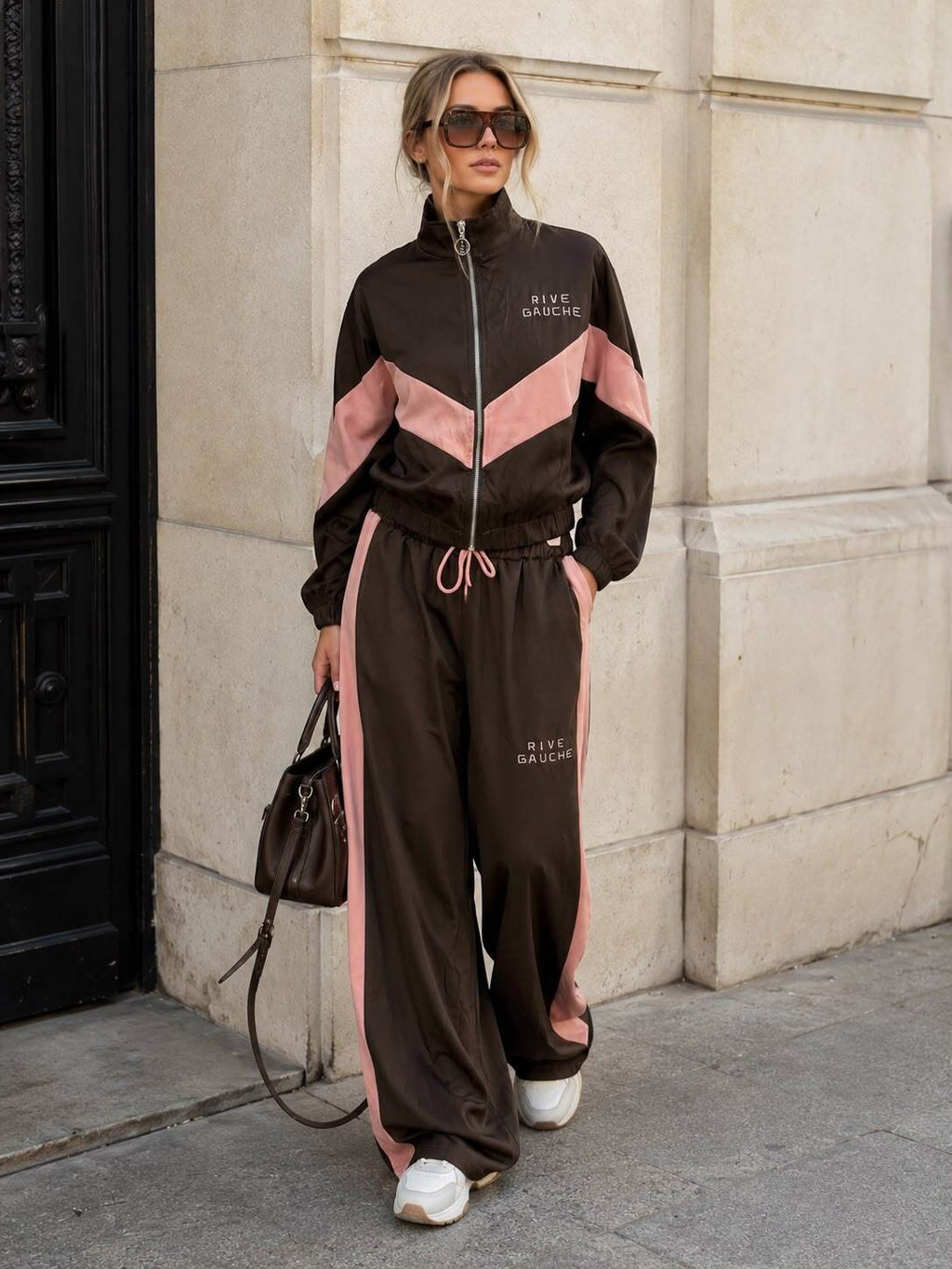 Rive Gauche Set – Zip-Up Jacka & Wide-Leg Byxor