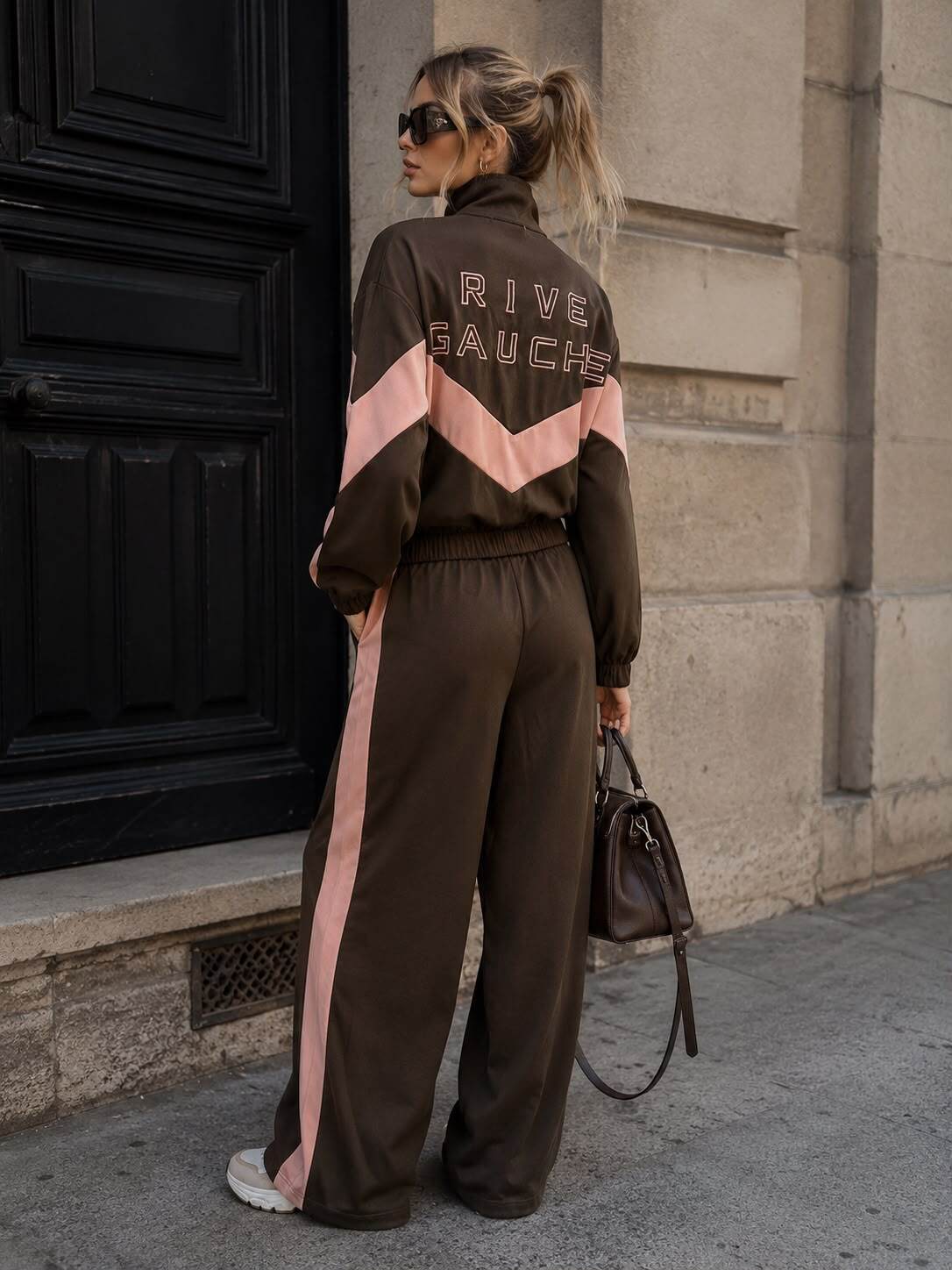 Rive Gauche Set – Zip-Up Jacka & Wide-Leg Byxor