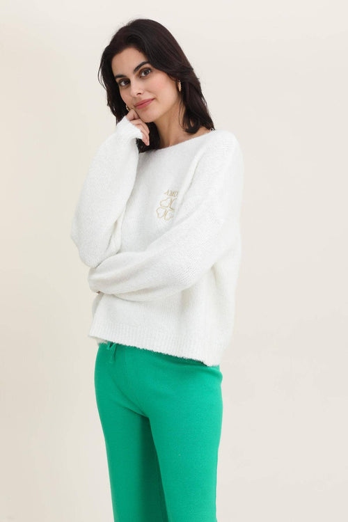 Amour Soft Fine Knit Sweater - Luxurious Comfort with Gold Details