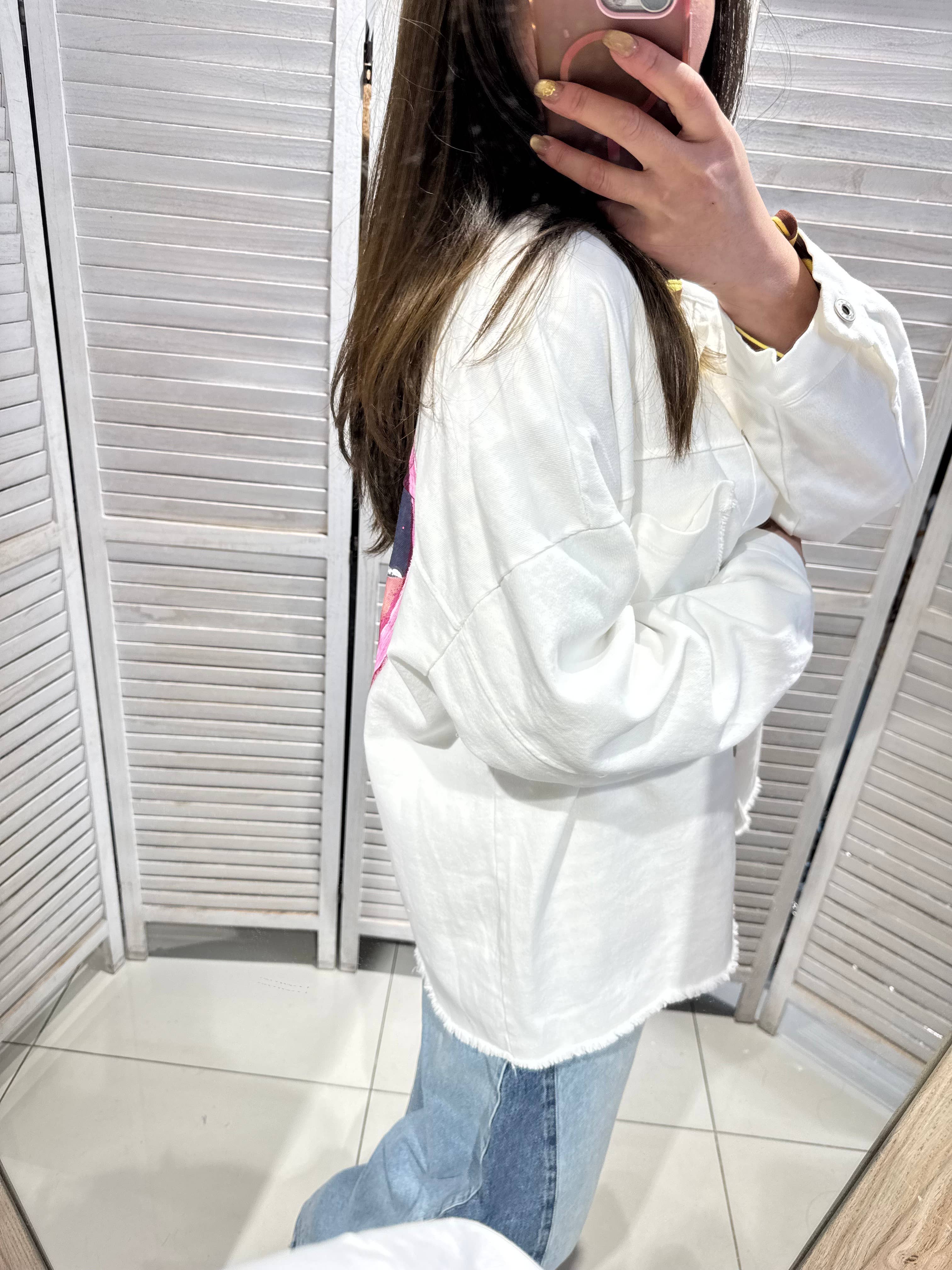 Begränsad Upplaga Denimjacka med Grafiskt mönster