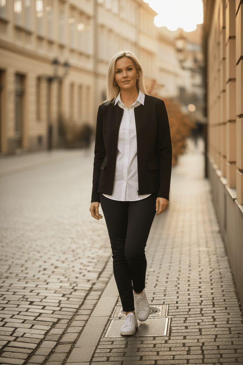 Franco Cardigan – Vit skjorta