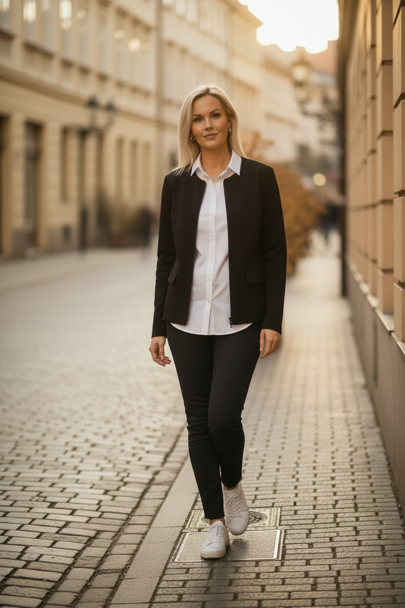 Franco Cardigan – Vit skjorta