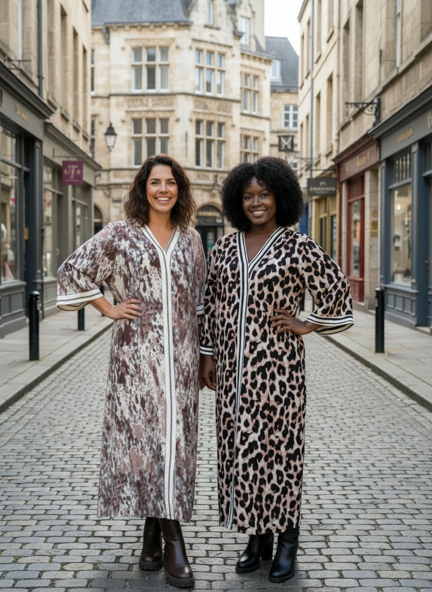 Gatubild med kaftaner