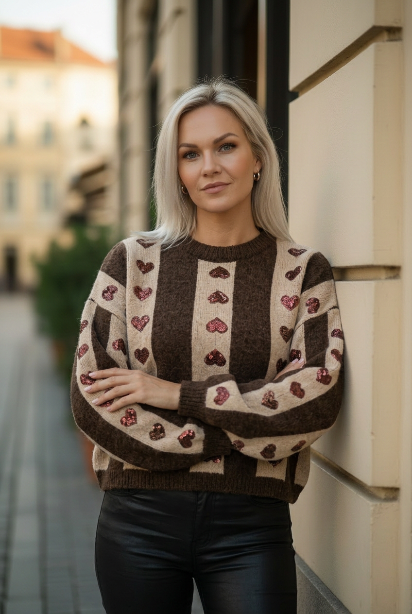 Hjärttröja med korsade armar
