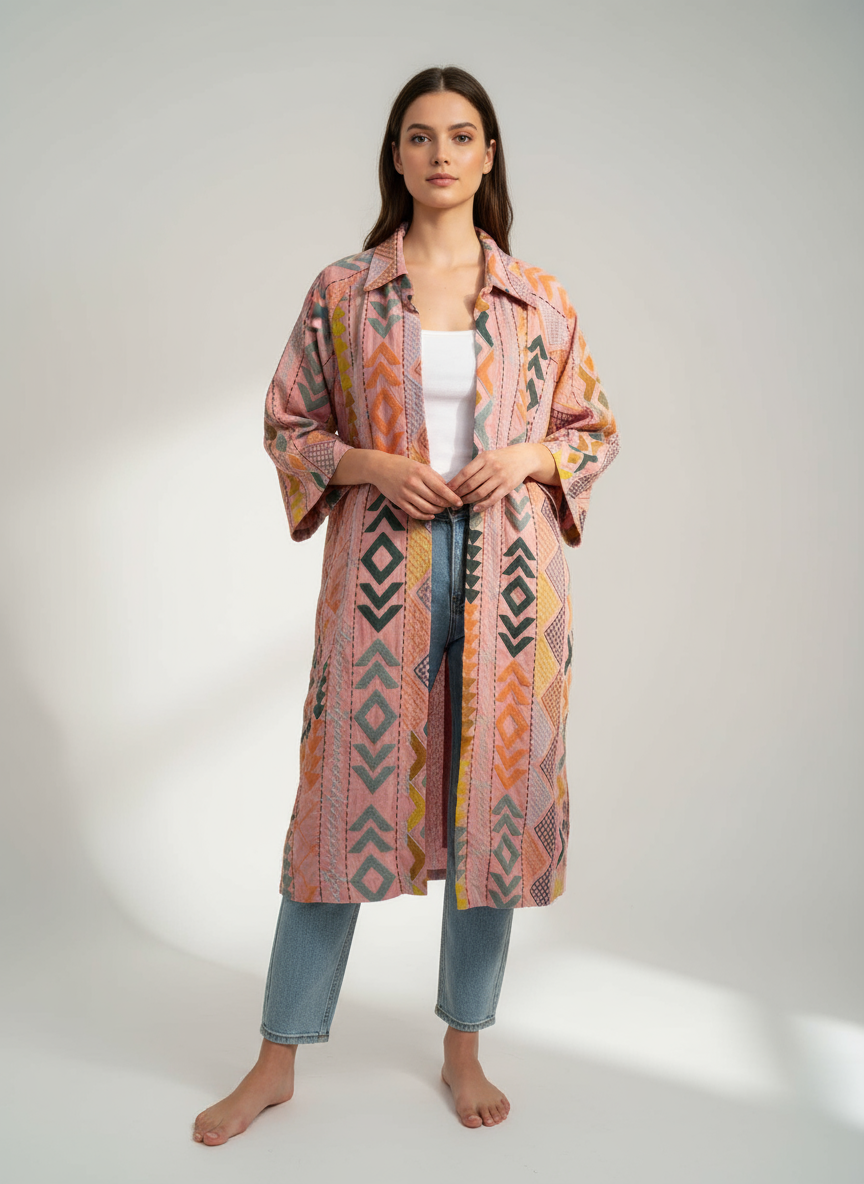 Handgjord Boho Embroidery Coat - WAUW