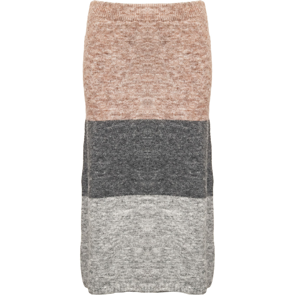 Kunis Stickad Midikjol Color Block -  Kjol i Återvunnen Polyester