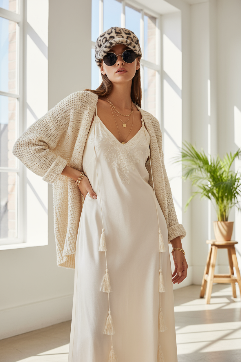 Leo keps fake fur beige