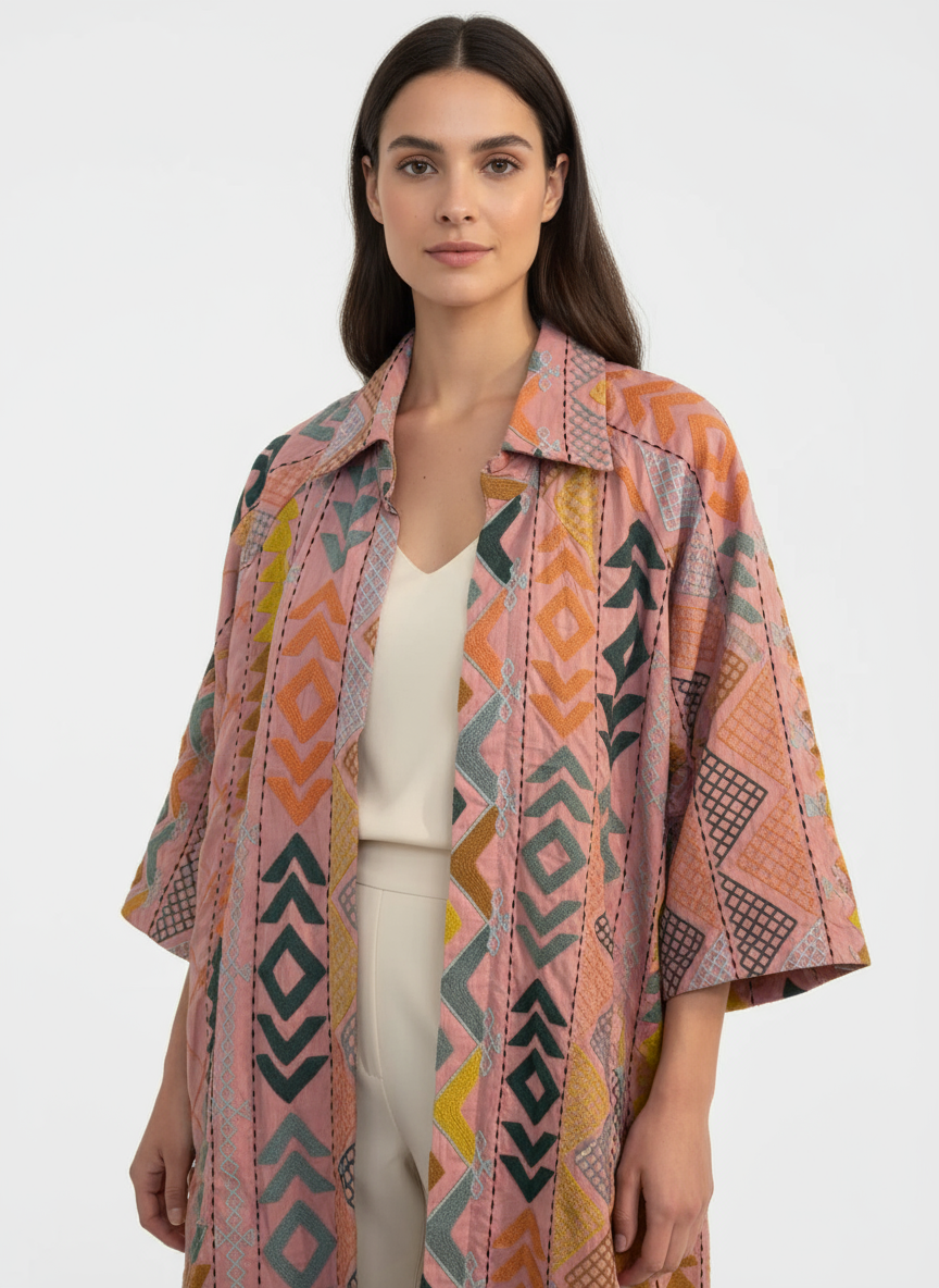 Handgjord Boho Embroidery Coat - WAUW