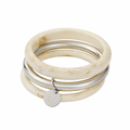 Armbandsset Resin Ivory - Metallringar med berlock