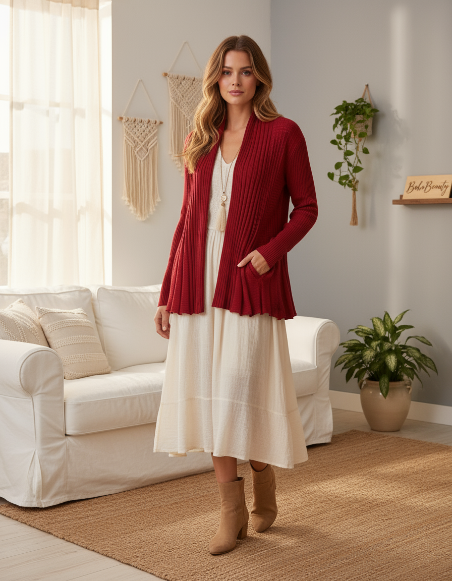 FQCLAUDISSE-S-CARDIGAN - Chili pepper