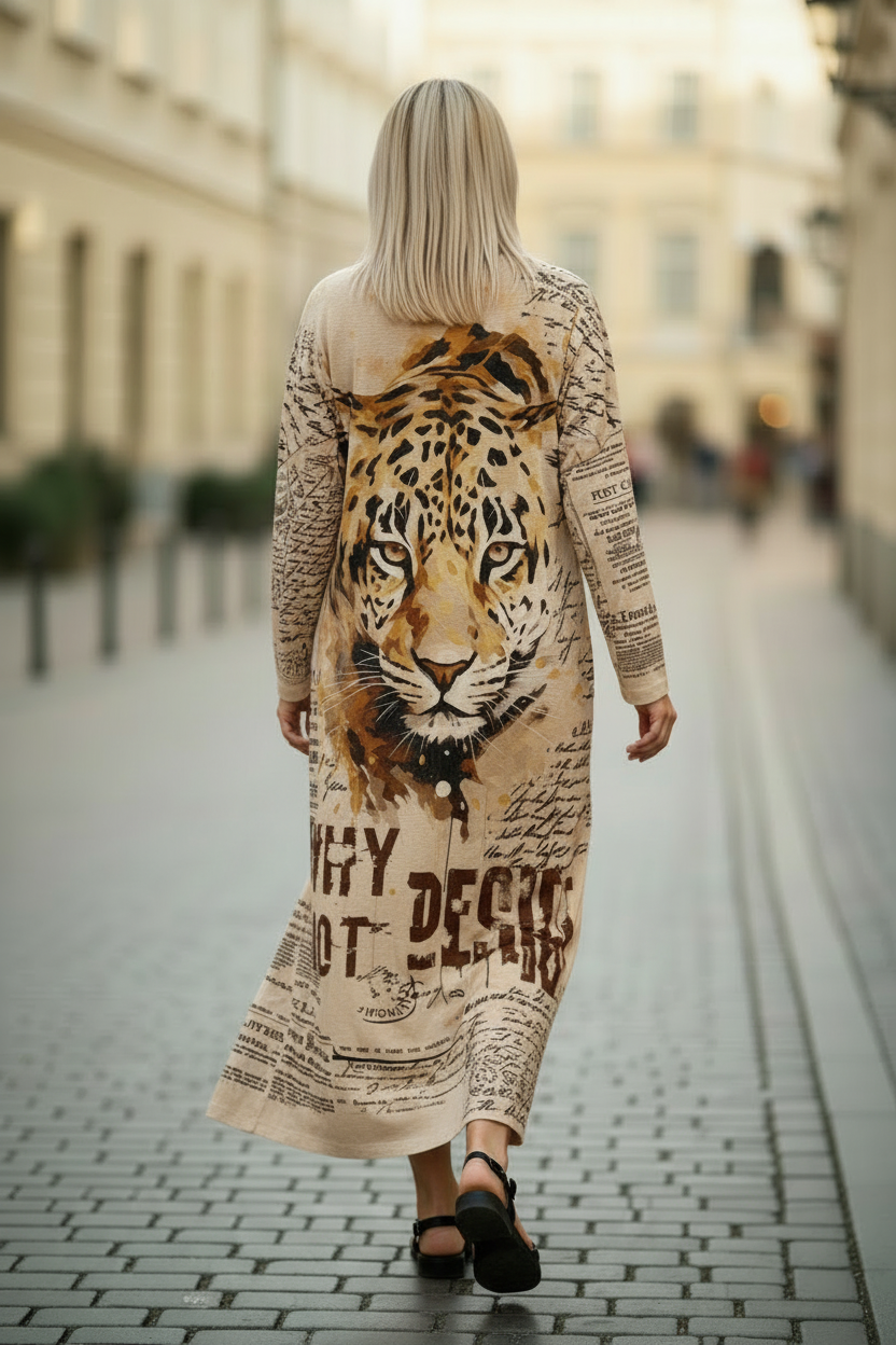 Leopardklänning baksida gångpose