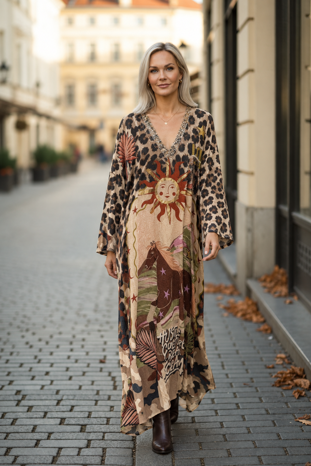 Modellbild 1 – Hustle Culture klänning med boots