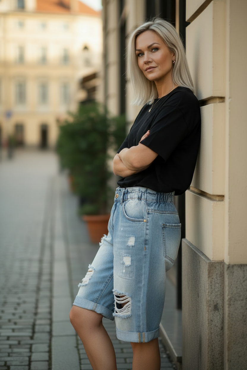 Modellbild 2 – sidoprofil paperbag-midja