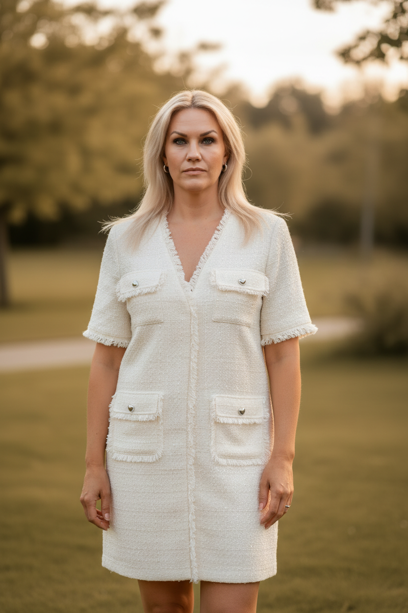 Modellbild helbild – Noella tweed dress