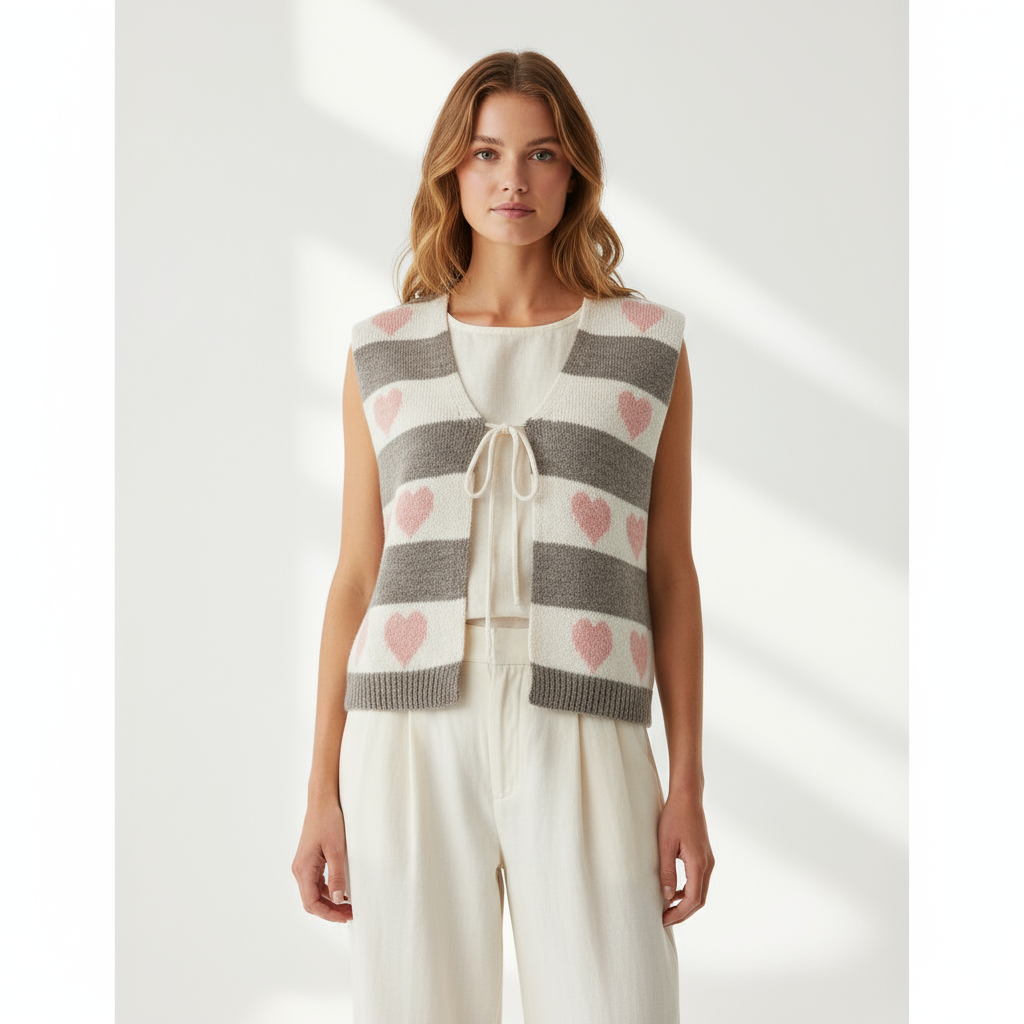 Modellbild helkropp - väst med hjärtan