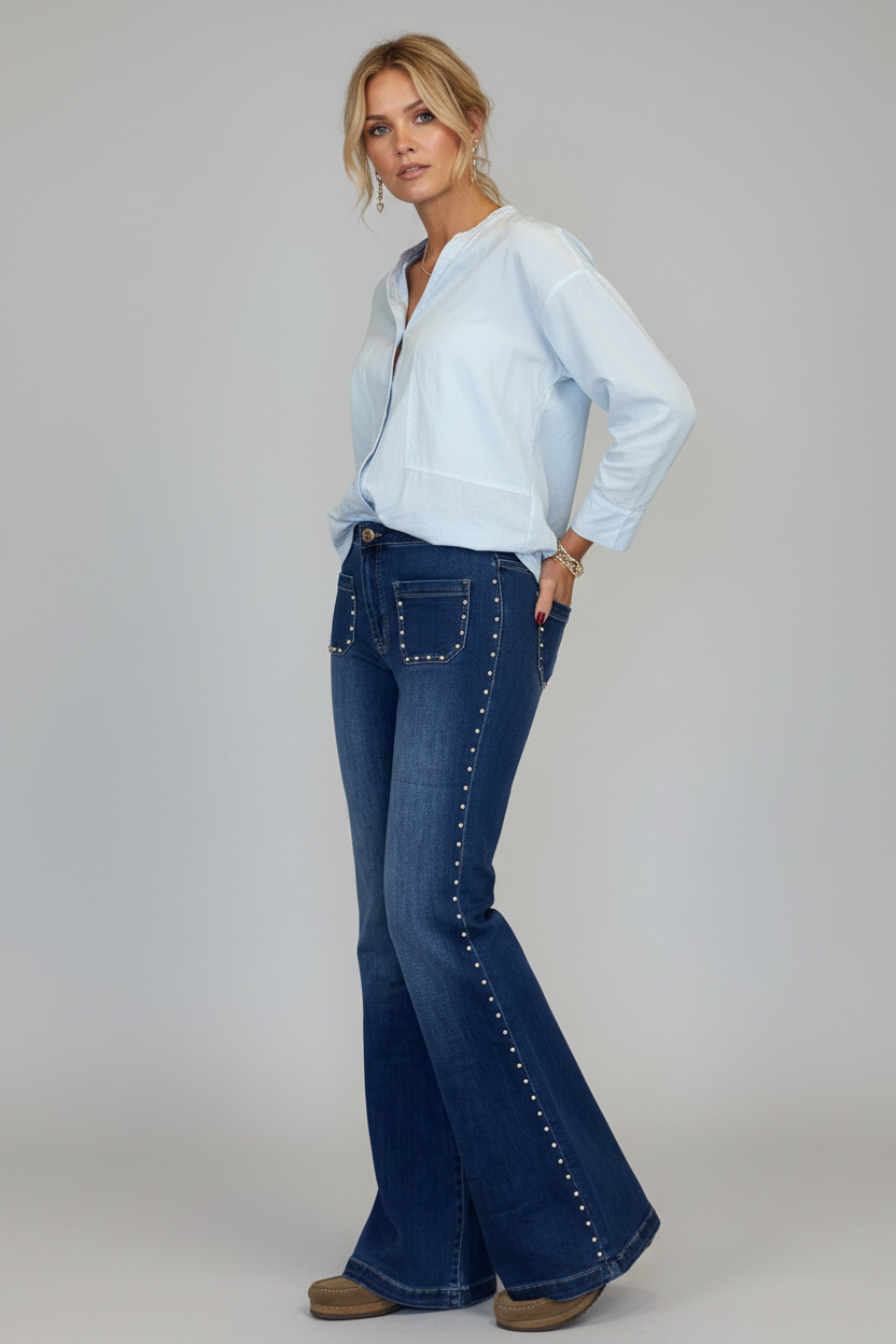 Modellbild jeans studiobild