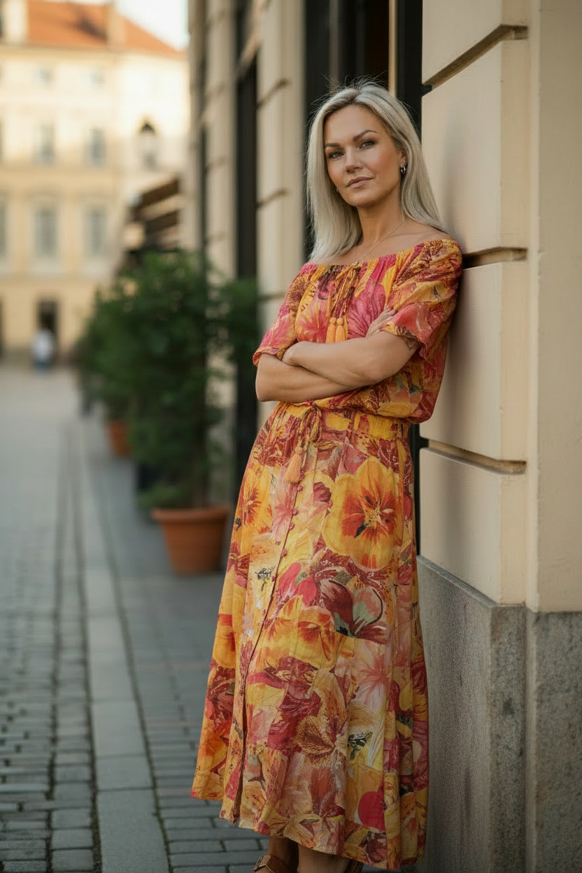 Modellbild – Matchande set (blus + kjol)