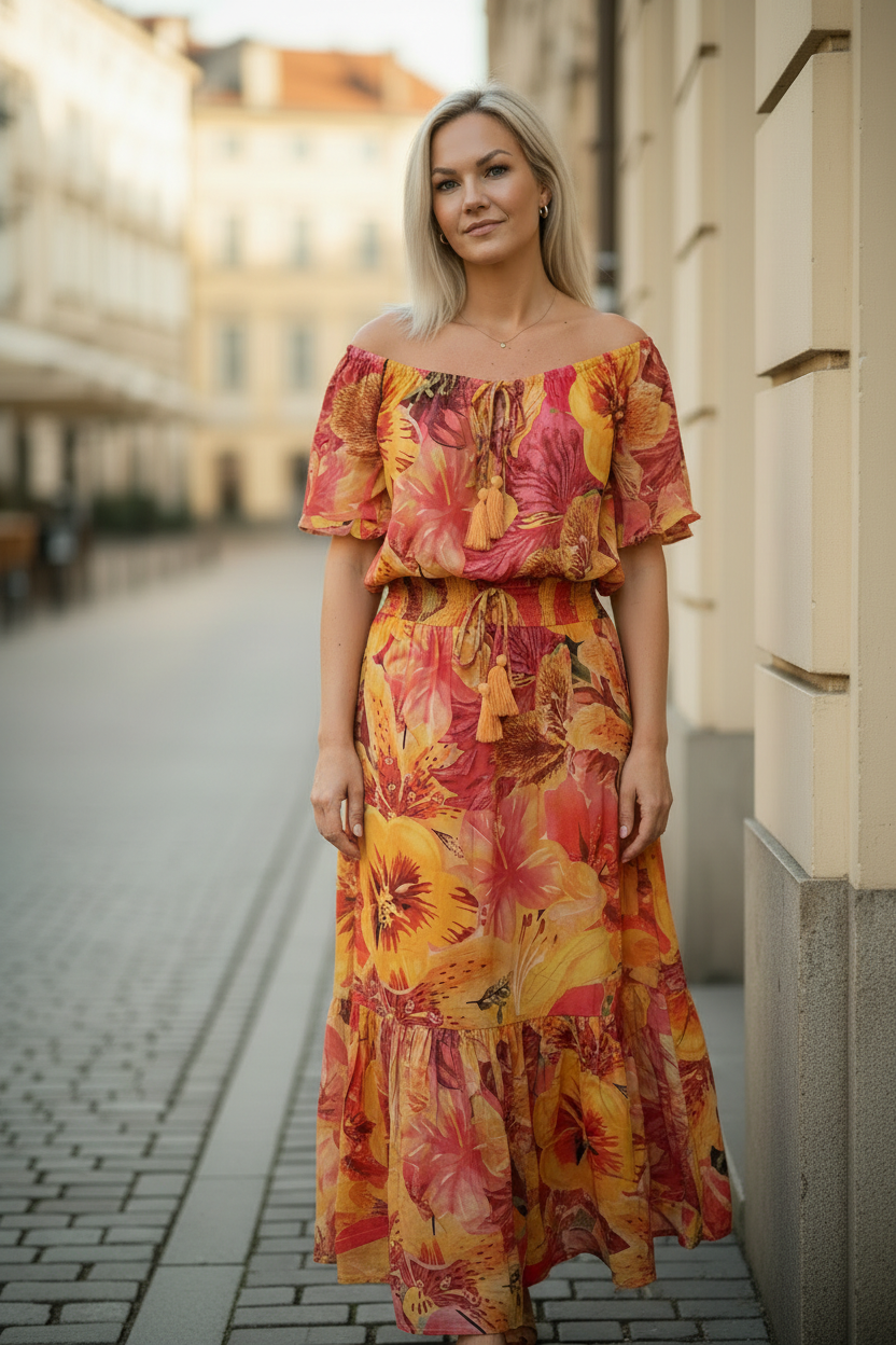 Modellbild – Matchande set (blus + kjol)